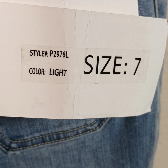 A2 SA Jeans Ankle Skinny LIGHT Wash Denim Button Fly Mid Rise size 7 - Picture 8 of 9